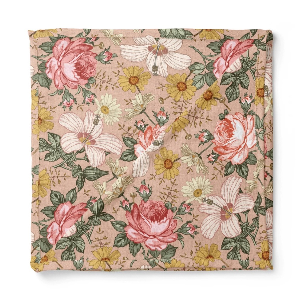 The Mini Scout Swaddle Garden Floral Blanket in Pink